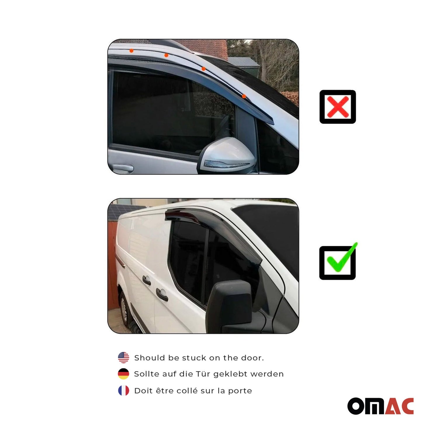 Windabweiser Regenabweiser für Renault Clio 5 2019-2025 Schwarz 4x
