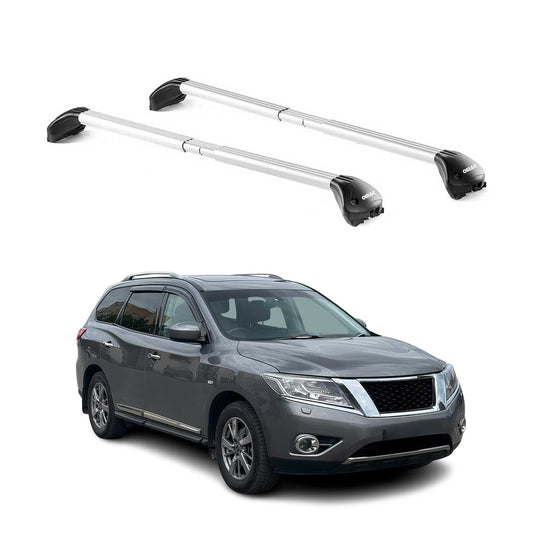 Dachträger für Nissan Patfhinder R52 2013-2020 5 tür 100kg Alu Silber 2x ABE OMAC DE