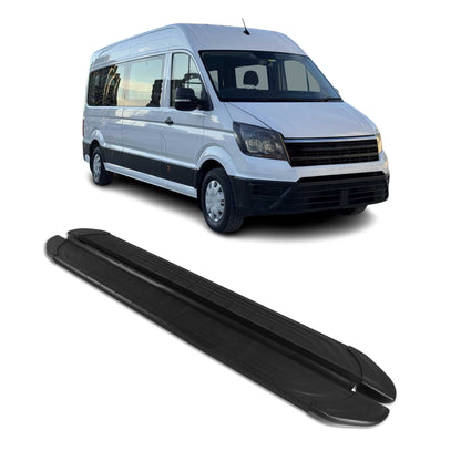 Seitenschweller Trittbretter für VW Crafter 2017-2025 L1 Schwarz Aluminium 2 tlg OMAC DE