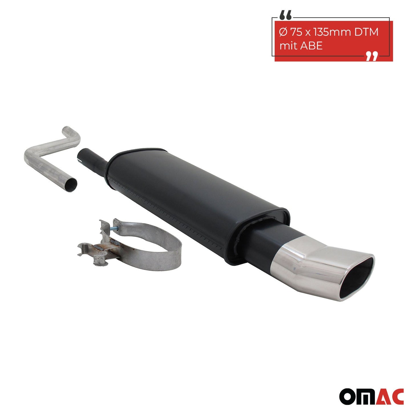 Novus Sportauspuff für VW Polo 2/3 86C 135x75mm DTM Endschalldämpfer mit ABE OMAC DE