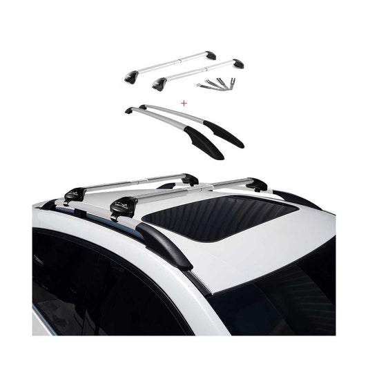 Dachreling + Dachträger Satz für Ford Kuga 2012-2019 Alu Grau 4x OMAC DE
