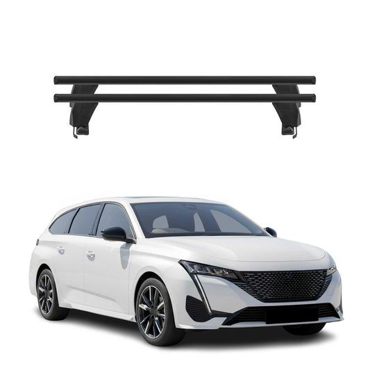 Menabo Dachträger Grundträger für Peugeot 308 SW mk3 2021- Alu Schwarz 2tlg OMAC DE