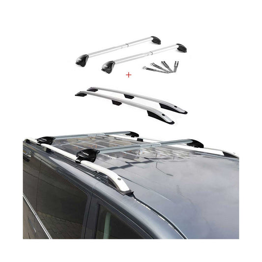 Dachreling + Dachträger Satz für VW Tiguan 2007-2016 Aluminium Grau 4 tlg OMAC DE