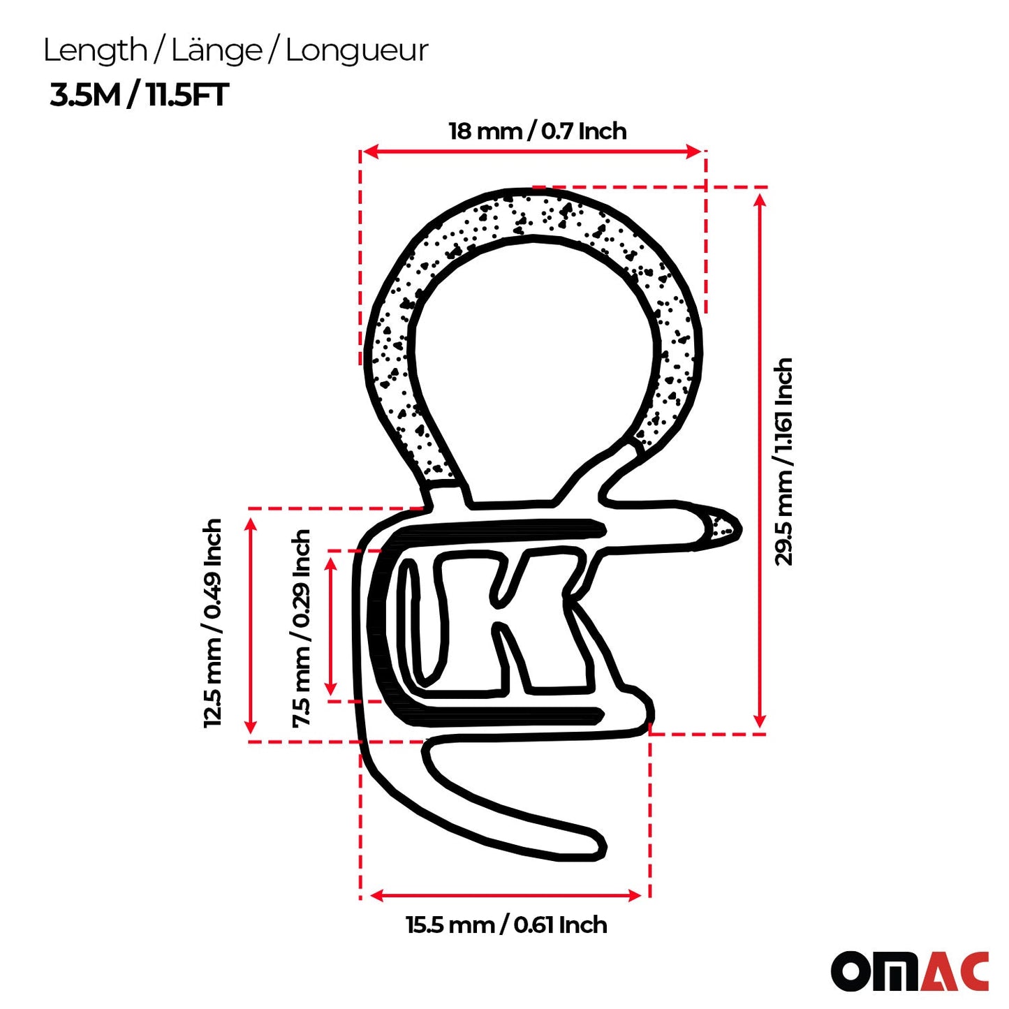 Auto Türdichtung 3.5M Gummidichtung Kantenschutz für Peugeot 307 2001-2009 OMAC DE