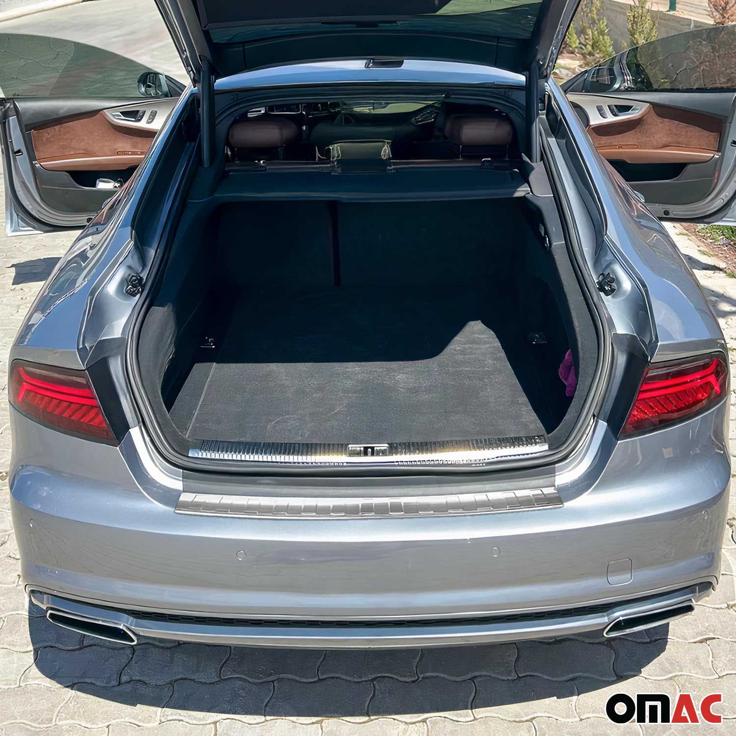 Ladekantenschutz für Audi A7 Limo 4G8 2010-2018 Heckschutz Edelstahl Chrom OMAC DE