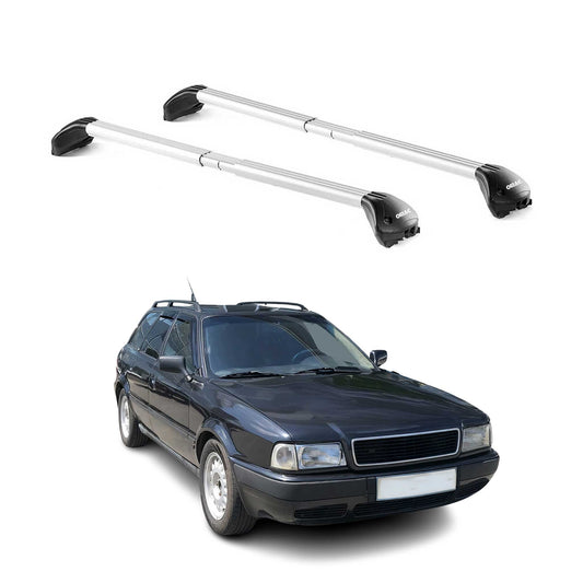 Dachträger Grundtäger für Audi 80 Avant 1992-1995 100kg Alu Silber 2 tlg ABE OMAC DE