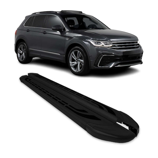 Trittbretter Schweller Seitenbretter für VW Tiguan 2016-2024 Alu Schwarz 2X OMAC DE