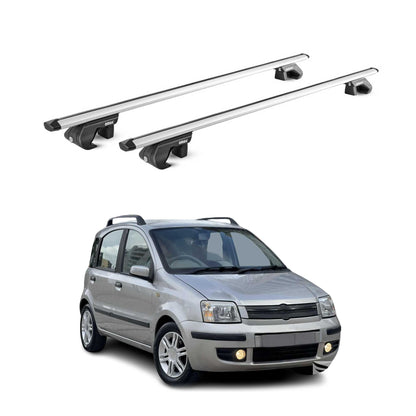 Dachträger Grundtäger für Fiat Panda II 2003-2012 5 tür 90kg Alu Silber 2x ABE OMAC DE