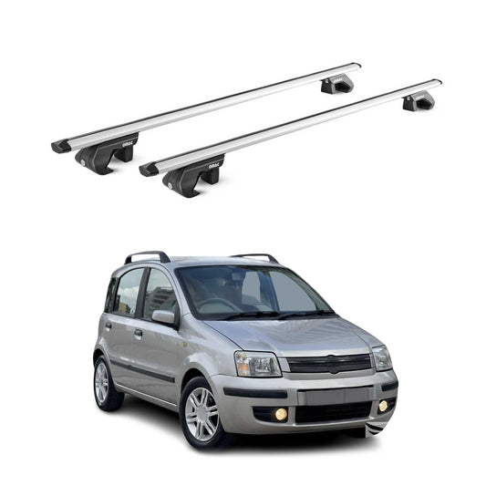 Dachträger Grundtäger für Fiat Panda II 2003-2012 5 tür 90kg Alu Silber 2x ABE OMAC DE