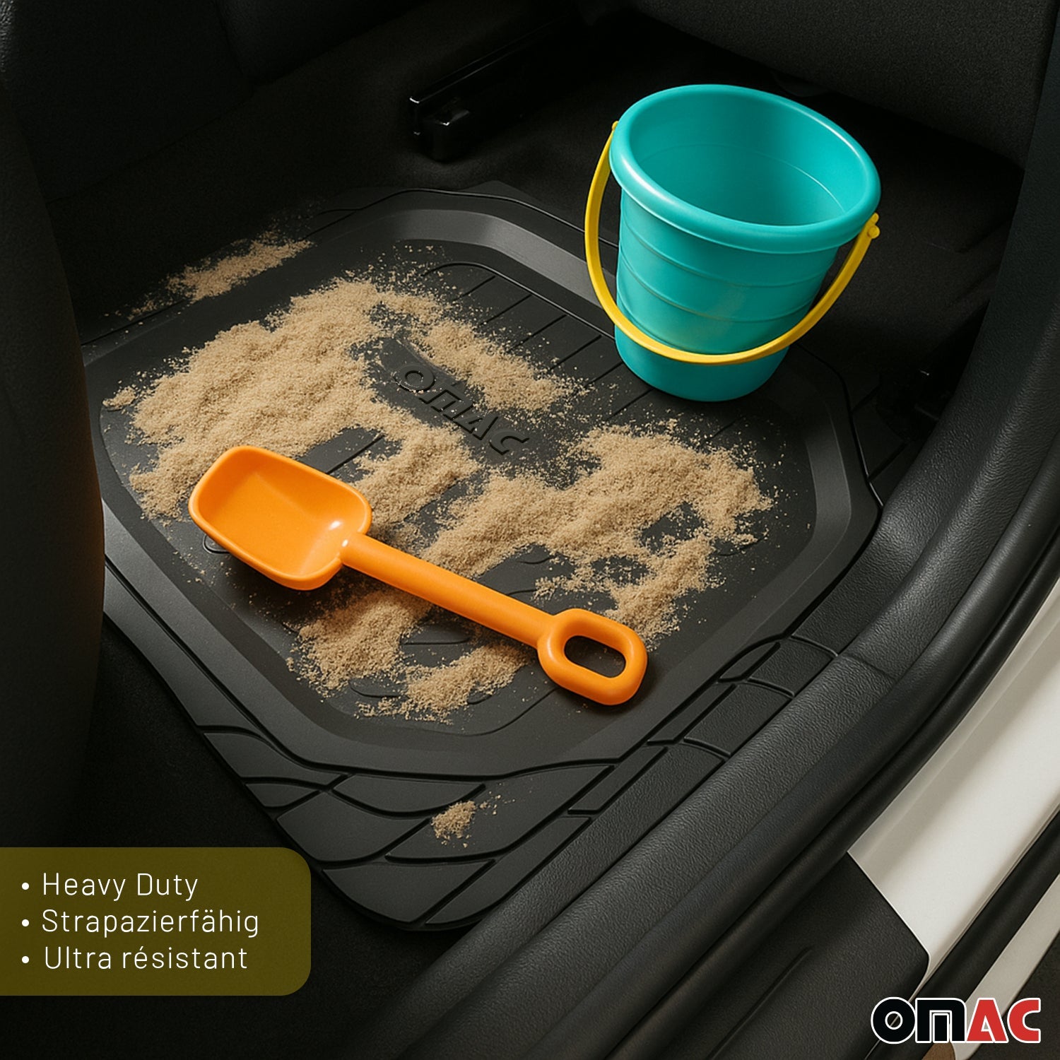 2023-2025 BYD Tang 5Sitze Fußmatten Zuschneidbar Schwarz Gummi 4 tlg OMAC DE
