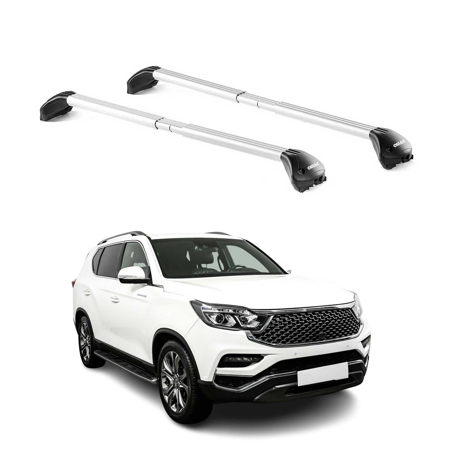 Dachträger für Ssangyong Rexton IV 2017-2025 5 tür 100kg Alu Silber 2x ABE OMAC DE