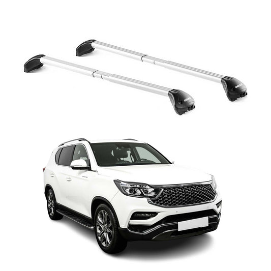 Dachträger für Ssangyong Rexton IV 2017-2025 5 tür 100kg Alu Silber 2x ABE OMAC DE