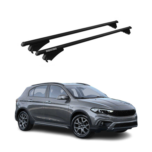 Menabo Dachträger Grundtäger für Fiat Tipo Cross 2020-2023 75kg Alu Schwarz 2x OMAC DE