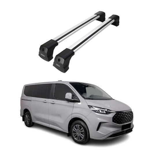 Dachträger für Ford Transit Custom / Tourneo Custom 2023-2025 75kg Alu Silber 2x OMAC DE