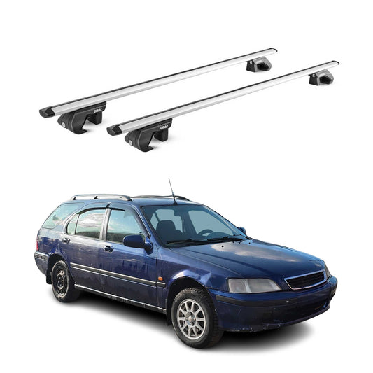 Dachträger Grundtäger für Honda Civic Kombi 1995-2011 90kg Alu Silber 2 tlg ABE OMAC DE