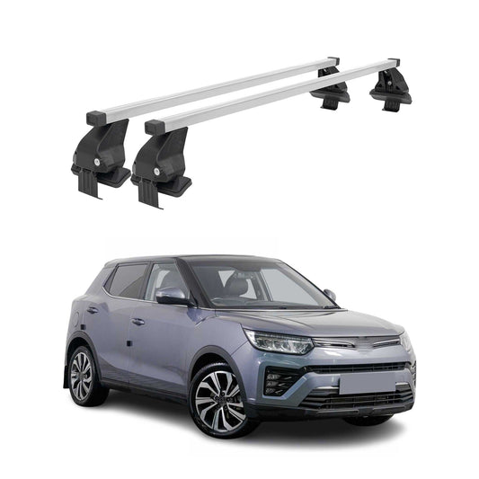 Menabo Dachträger Grundträger für Ssangyong Tivoli 2015-2023 Stahl Grau 2tlg OMAC DE