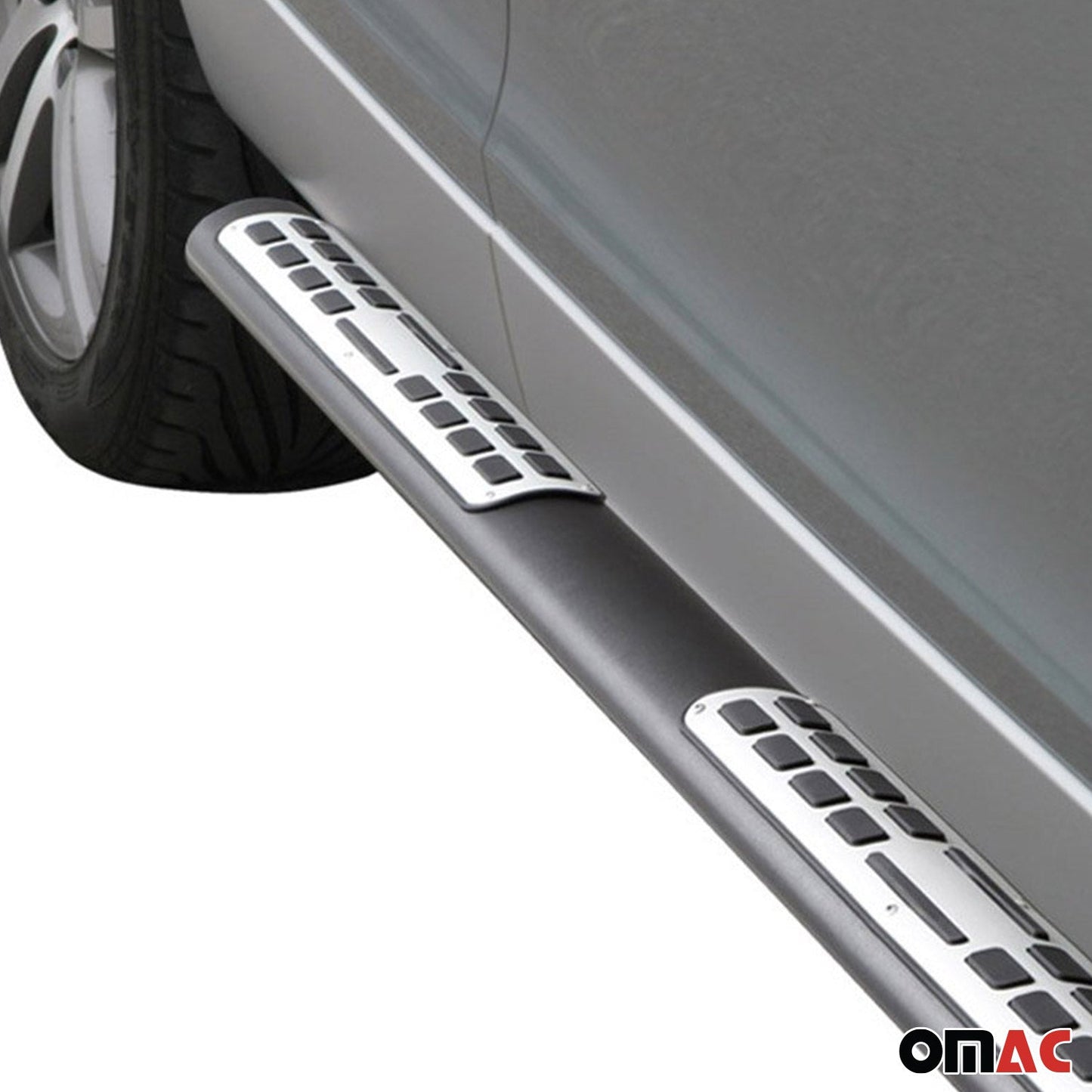 Stahl Seitenschweller Schwellerrohre für Audi Q7 4L 2006-2015 Schwarz OMAC DE