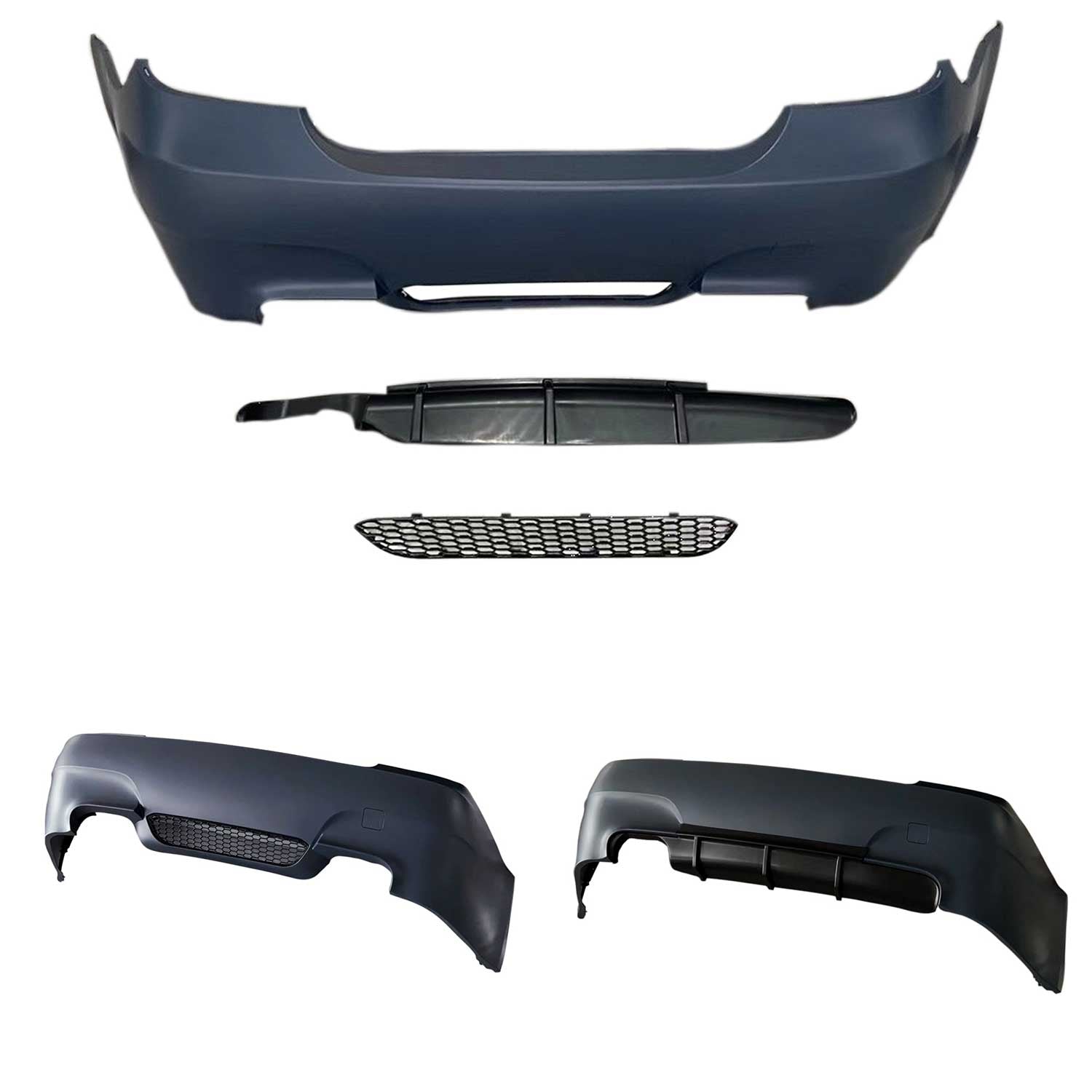 JOM Heckstoßstange für BMW E60 2003-2010 Schwarz 4tlg OMAC DE