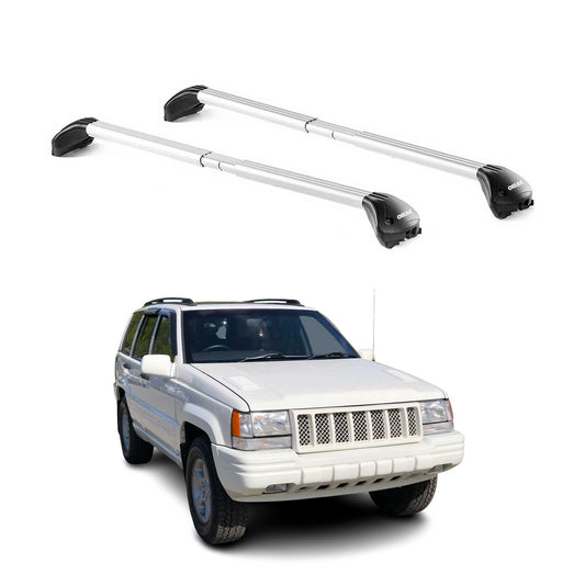 Dachträger Grundtäger für Jeep Grand Cherokee ZJ 1992-1998 100kg Alu Grau 2x ABE OMAC DE