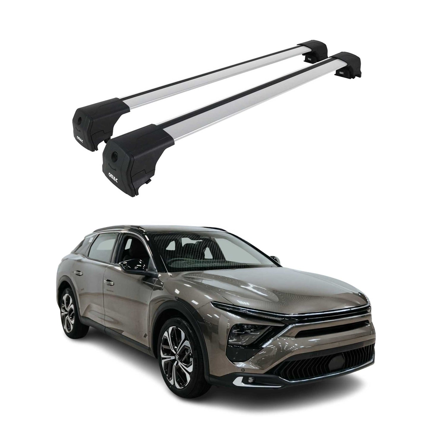 Dachträger Grundtäger für Citroen C5 X 2022-2025 75kg Aluminium Silber 2 tlg OMAC DE