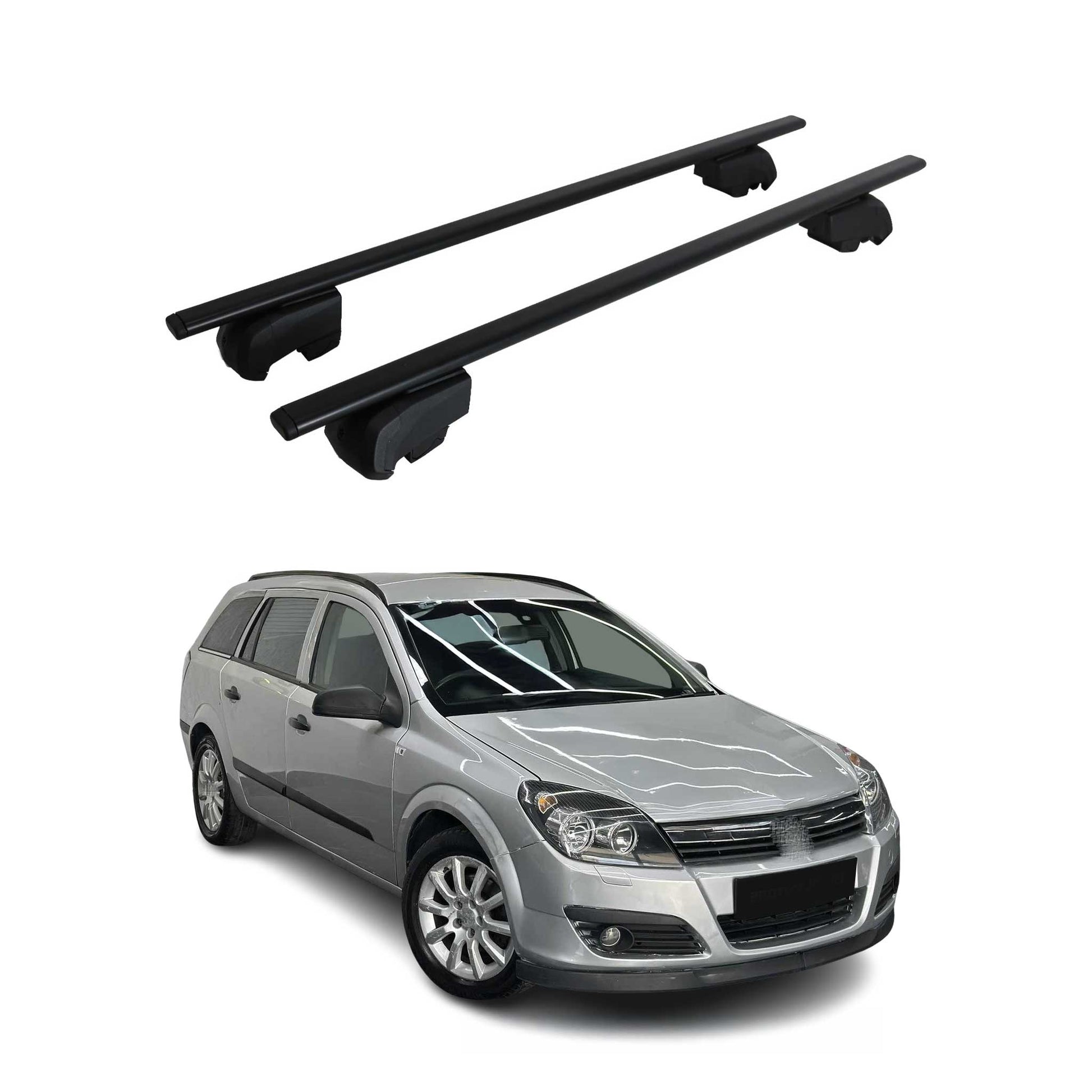 Dachträger Grundtäger für Opel Astra H Kombi 2004-2010 75kg Metall Schwarz 2 tlg OMAC DE