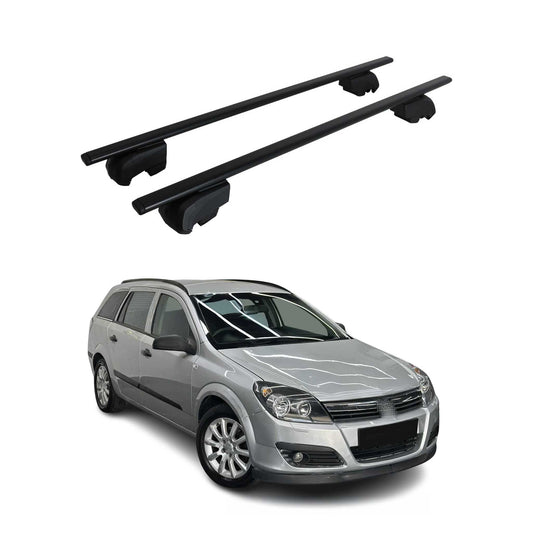 Dachträger Grundtäger für Opel Astra H Kombi 2004-2010 75kg Metall Schwarz 2 tlg OMAC DE