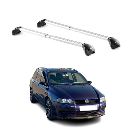 Dachträger Grundtäger für Fiat Stilo Kombi 2001-2010 5 tür 100kg Alu Grau 2x ABE OMAC DE