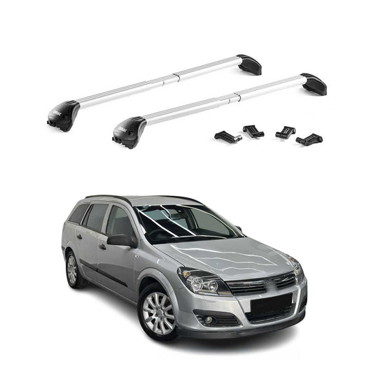 Dachträger Grundtäger für Opel Astra H J Kombi 2004-2015 100kg Alu Silber 2x ABE OMAC DE