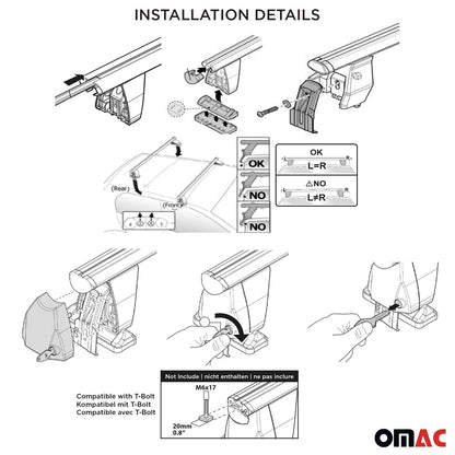 Menabo Dachträger Grundträger für Mitsubishi ASX mk2 2023-2025 Alu Grau 2tlg OMAC DE