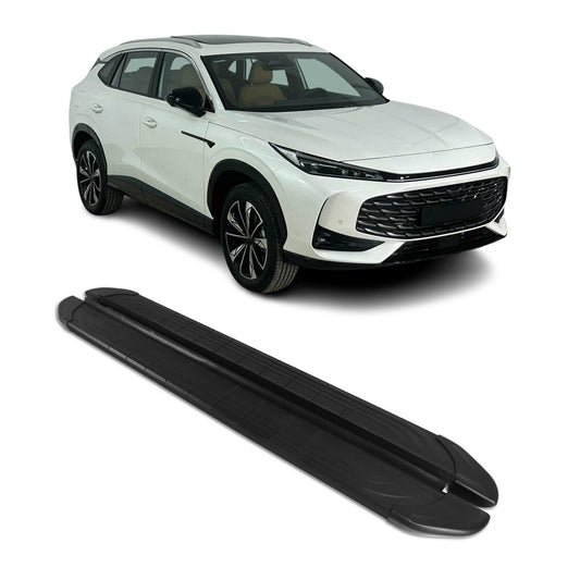2024-2025 MG HS II Trittbretter Seitenschweller Seitenbretter Aluminium Schwarz OMAC DE