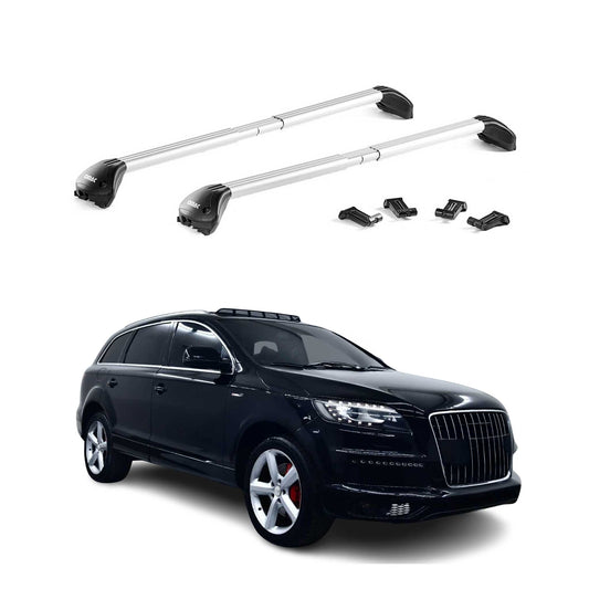 Dachträger Grundtäger für Audi Q7 2005-2015 100kg Aluminium Silber 2x ABE OMAC DE