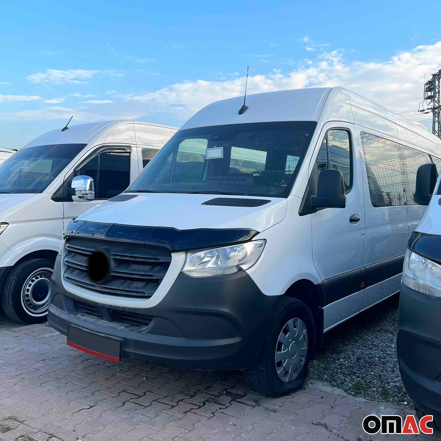 Motorhaube Deflektor Steinschlagschutz für Mercedes Sprinter W907 2018-2025 3tlg OMAC DE