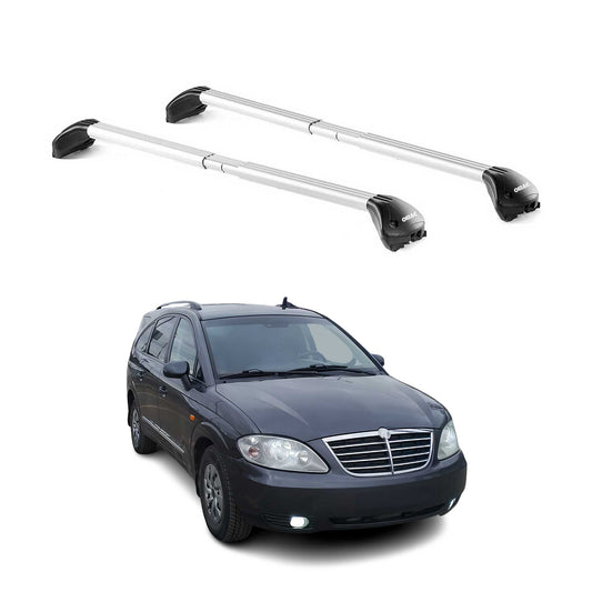 Dachträger Grundtäger für Ssangyong Rodius 2004-2019 5 tür 100kg Alu Grau 2x ABE OMAC DE