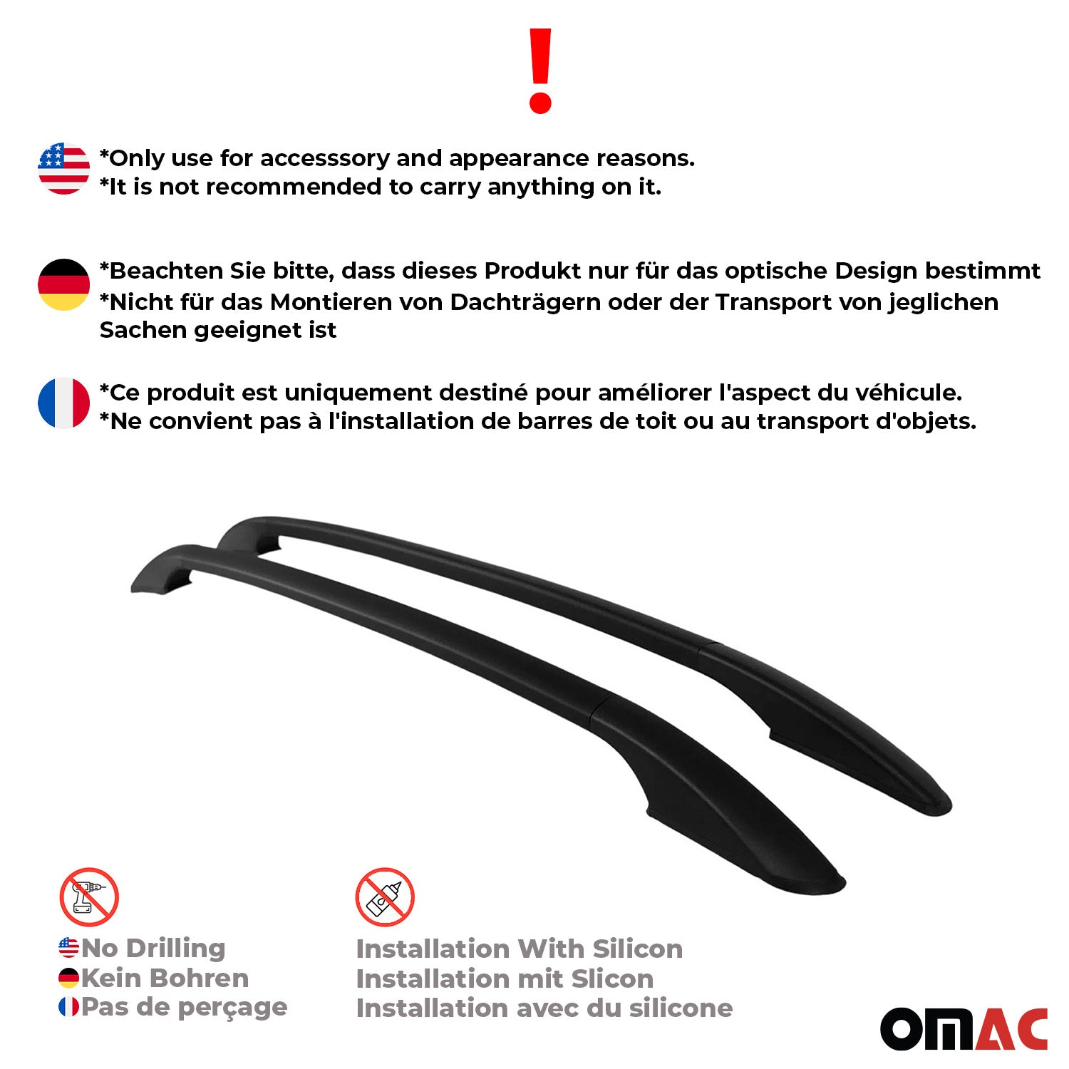 Aluminium Dachreling Relingträger für Nissan Qashqai J10 2007-2014 Schwarz OMAC DE
