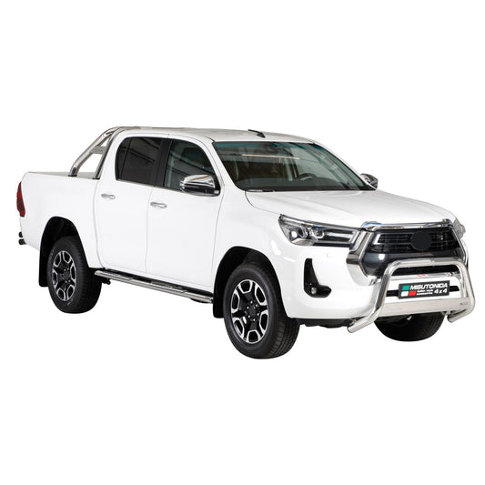 Frontbügel Frontschutzbügel für Toyota Hilux 2021-2025 Silber Schutz ø63mm Stahl OMAC DE