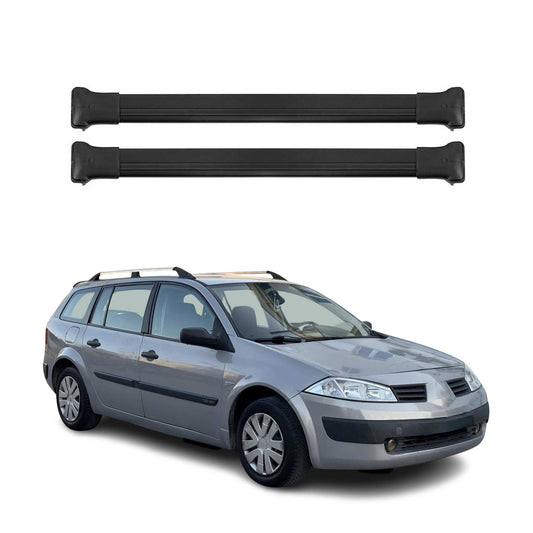 Dachträger Grundtäger für Renault Megane 2002-2009 75kg Aluminium Schwarz 2 tlg OMAC DE