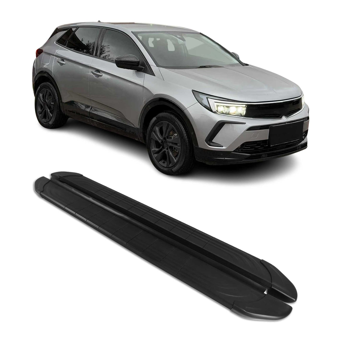 2024-2025 Opel Grandland II Trittbretter Seitenschweller Seitenbretter Schwarz Aluminium OMAC DE