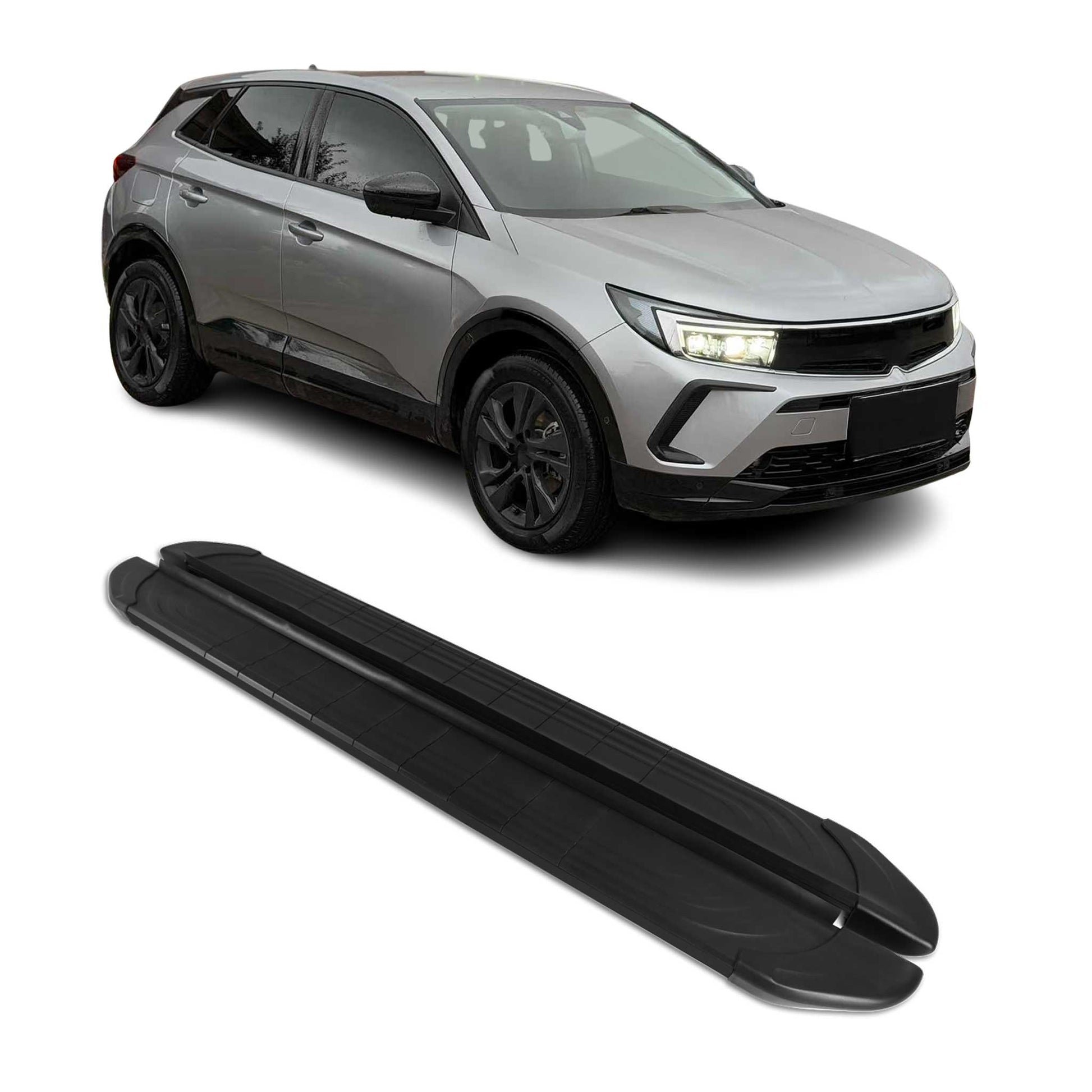 2024-2025 Opel Grandland II Trittbretter Seitenschweller Seitenbretter Schwarz Aluminium OMAC DE