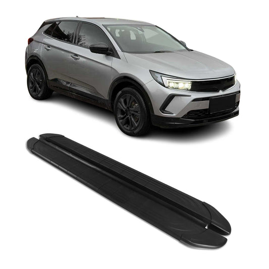 2024-2025 Opel Grandland II Trittbretter Seitenschweller Seitenbretter Schwarz Aluminium OMAC DE