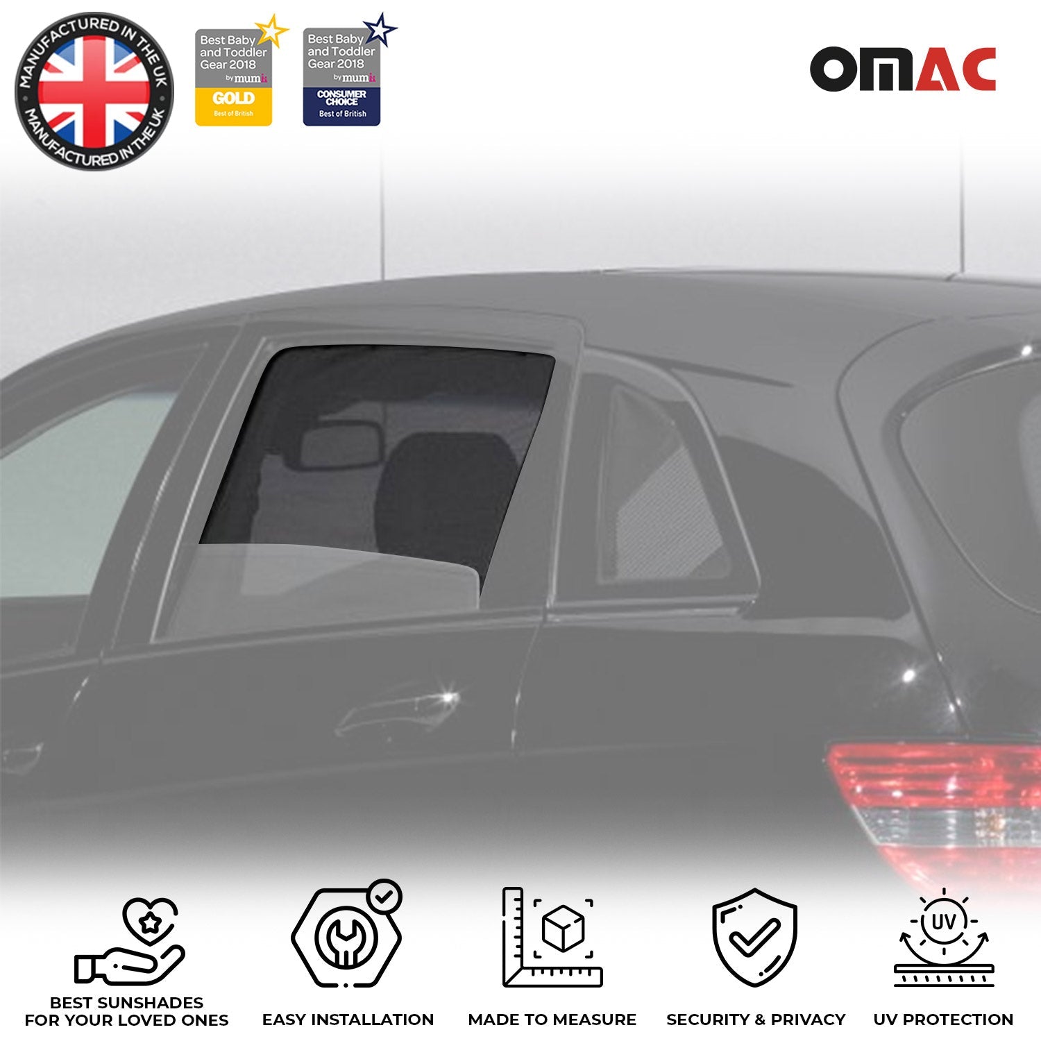 Sonnenschutz Seitenfenster für Mercedes B Klasse W246 2011-2018 Heckscheibe 2tlg OMAC DE