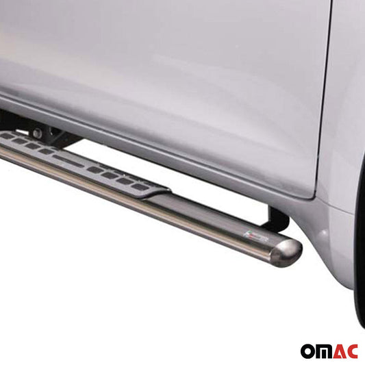 Stahl Seitenschweller für Toyota Land Cruiser Prado J150 2009-2023 Silber OMAC DE