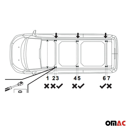 Dachreling Relingträger für Volkswagen Transporter T7 2024-2025 Schwarz L2 2 tlg OMAC DE