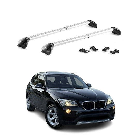 Dachträger Grundtäger für BMW X1 E84 F48 2009-2022 100kg Alu Silber 2 tlg ABE OMAC DE