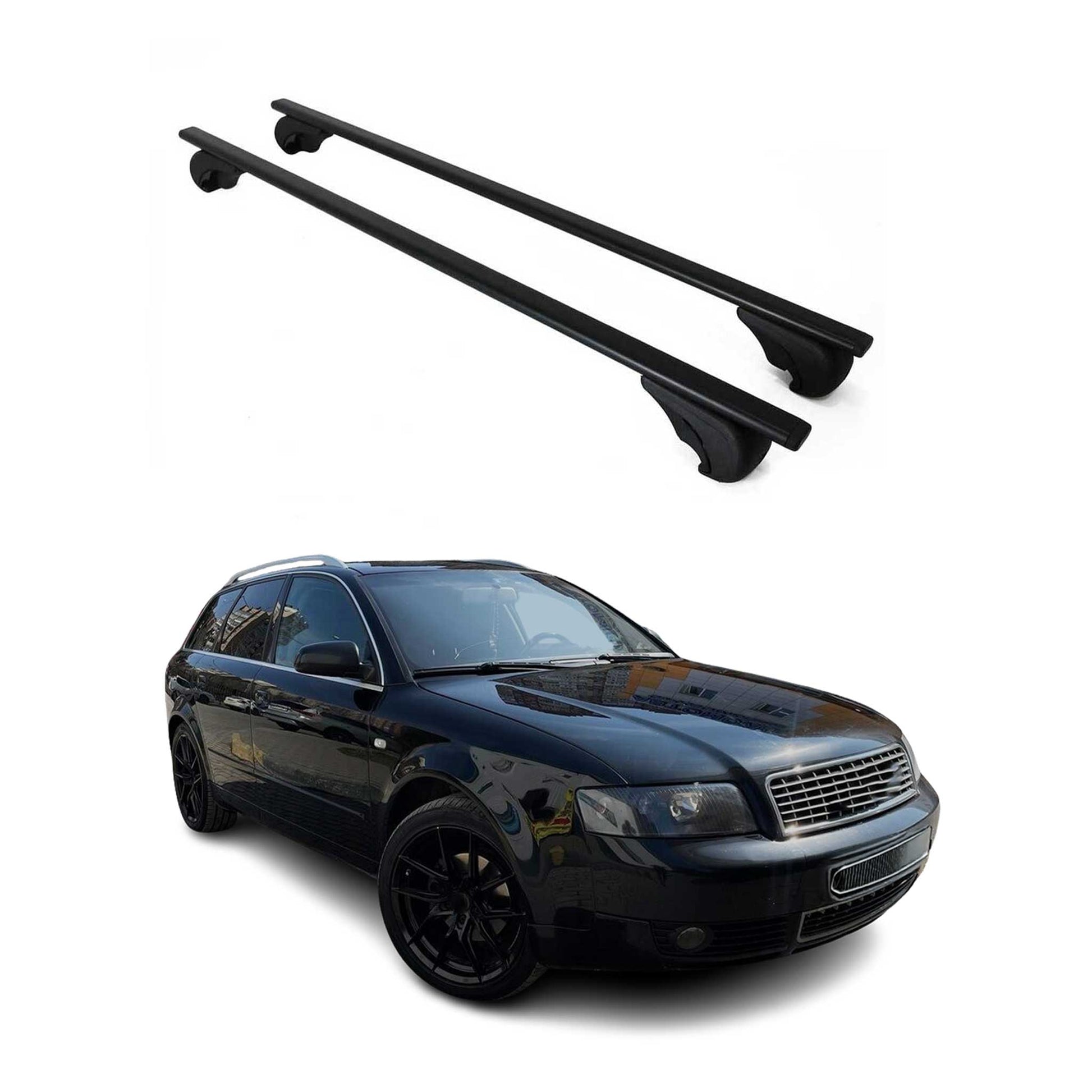Dachträger Grundtäger für Audi A4 B6 Avant 2001-2004 75kg Metall Schwarz 2 tlg OMAC DE