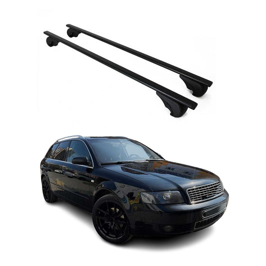Dachträger Grundtäger für Audi A4 B6 Avant 2001-2004 75kg Metall Schwarz 2 tlg OMAC DE