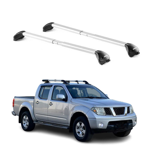 Dachträger Grundtäger für Nissan Navara 2004-2025 4 tür 100kg Alu Silber 2x ABE OMAC DE