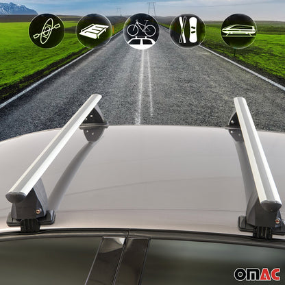 Menabo Dachträger Grundträger für VW Amarok mk2 2022-2025 Alu Grau 2tlg OMAC DE