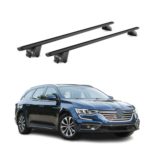Dachträger für Renault Talisman Grandtour 2015-2025 100kg Alu Schwarz 2x ABE OMAC DE