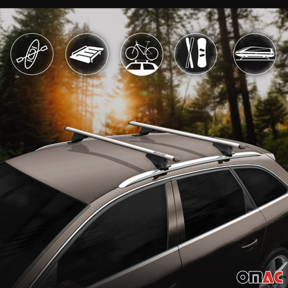 2025 Skoda Superb IV Wagon Menabo Grundträger Dachträger Alu Silber 2tlg OMAC DE