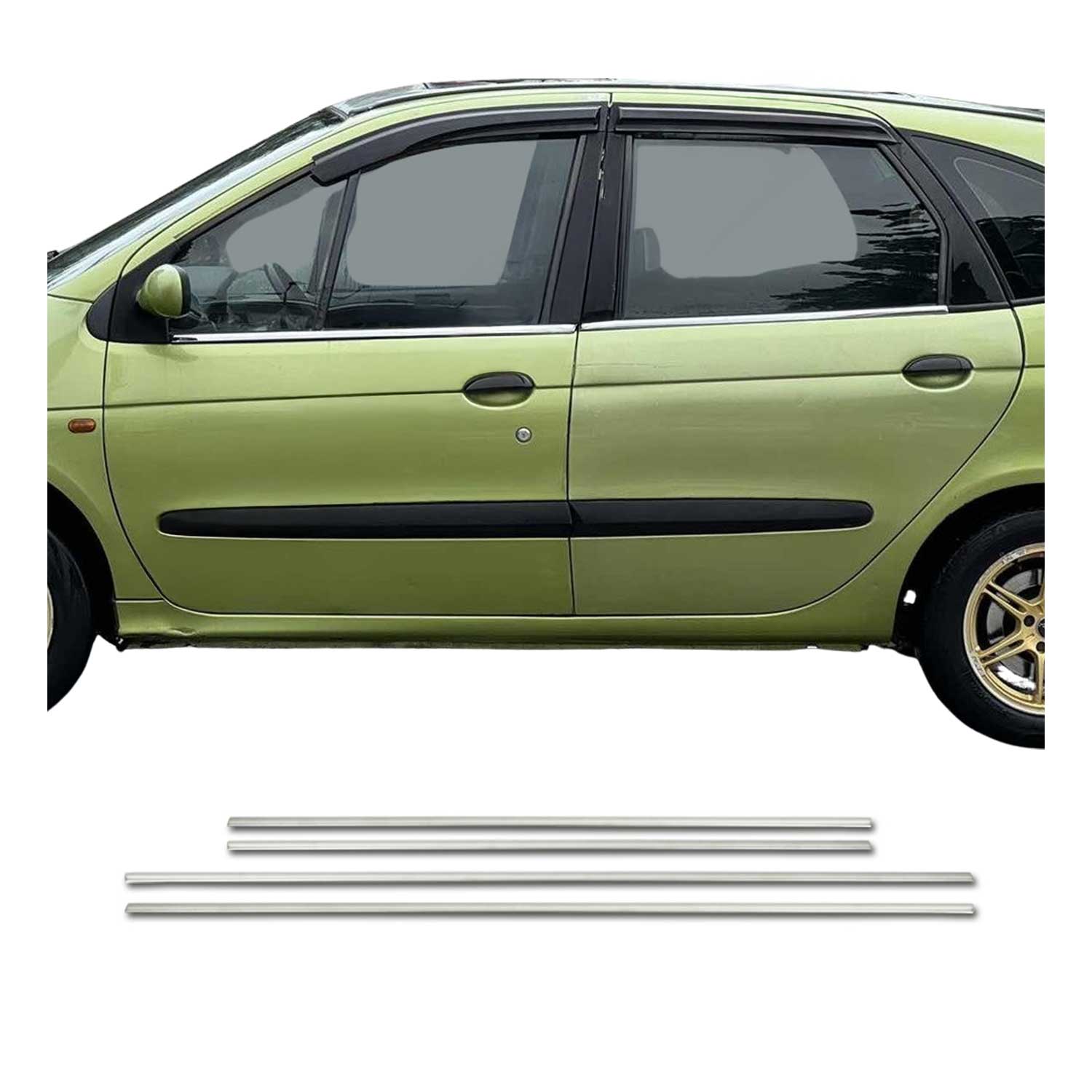 Fensterleisten Zierleisten für Renault Scenic 1999-2003 Edelstahl Chrom OMAC DE